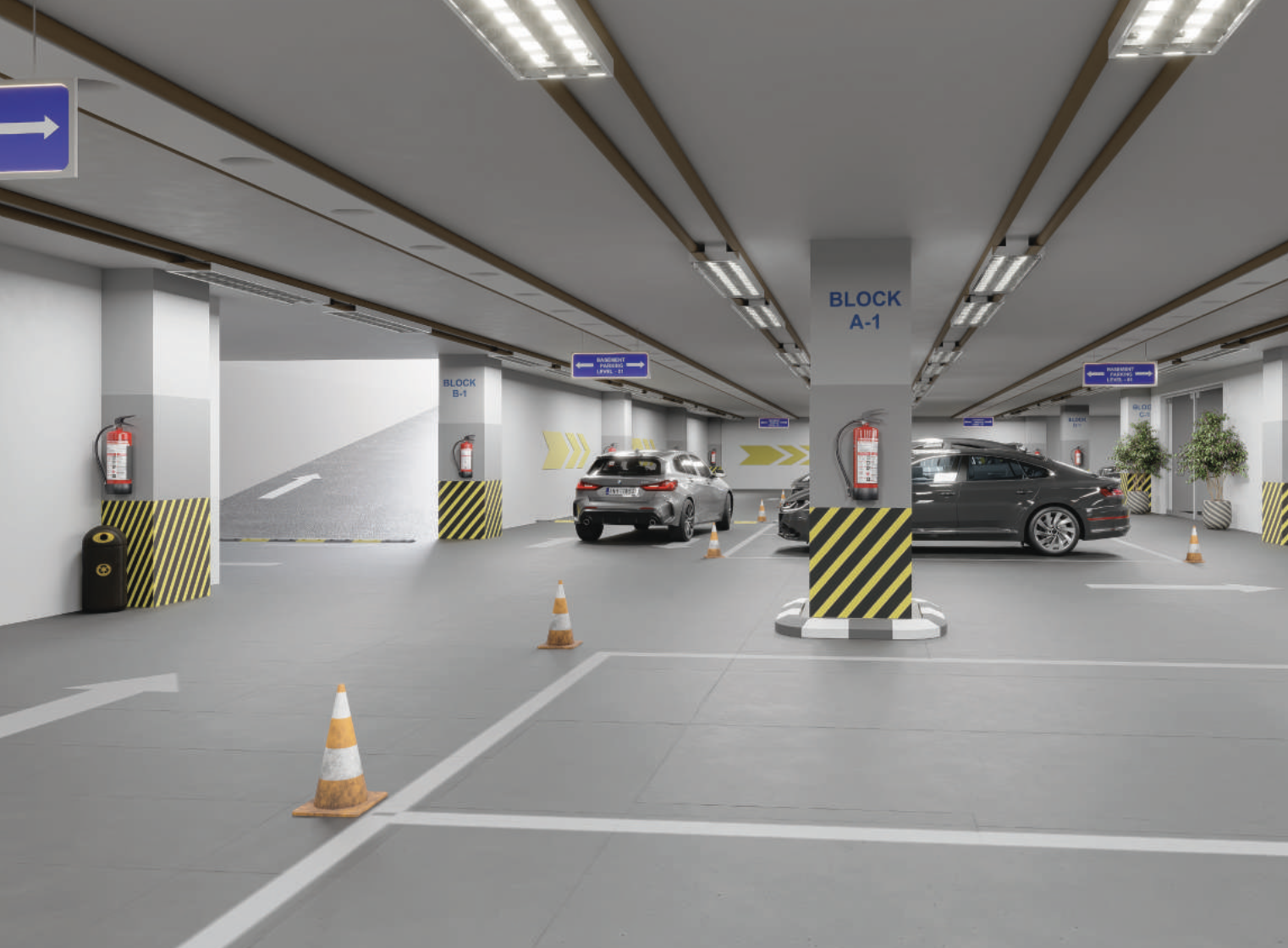 Basement parking · Blocks A & B